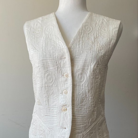 Ladies RELANCE Cream Button Up Vest Size XS - Picture 1 of 2
